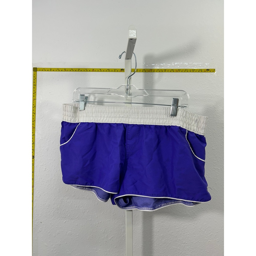 OP Ocean Pacific Purple Board Shorts White Trim Elastic Waist Grape Size L 11-13
